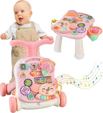 3 in 1 Baby Walker and Activity Center for Baby Girl,Toddler, Learning to Walk, 