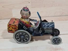 1930's Marx Tin Litho Wind Up Joy Rider Crazy Car Mechanical Toy Semi- Working