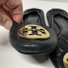 Tory Burch Minnie (FAIR CONDITION) Black/Gold Leather Ballet Flats Sz 8.5 39 — photo 3