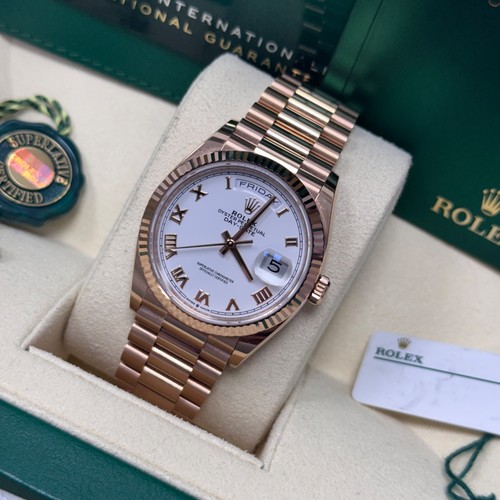 Rolex DayDate 36mm Auto 128235 White Roman Dial Fluted Bezel 1...