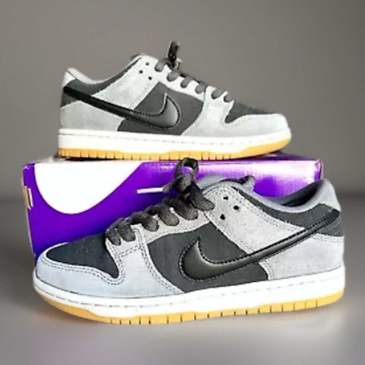 SB Dunk Low Pro Black and Smoke Grey (Men's) Size 6 Women's