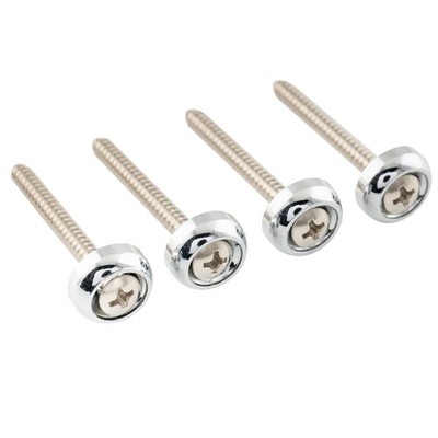 Musiclily Pro 4Pcs Chrome 14mm Steel Guitar Bass Neck Ferrule Joint Bushing Bolt