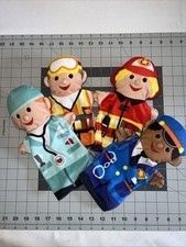 Hand Puppets Melissa Doug Lot Of 4 Career Doctor Police Construction Fireman