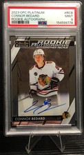 2023-24 O-PEE-CHEE PLATINUM #R-CB CONNOR BEDARD RC ROOKIE AUTO PSA MINT 9