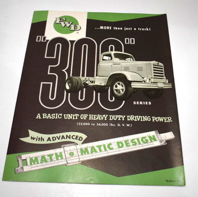 Vintage 1952 FWD Model 300 Series Heavy Duty Truck Foldout Brochure