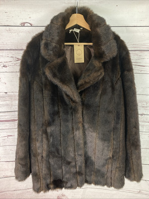 Brown Fur Coat 24 Cotton Traders Faux Fur BNWT