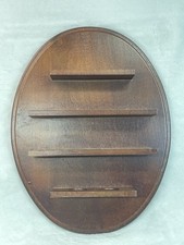 Vintage Wood Thimble Display Oval Shelf Wall Rack Holds 12 Miniatures