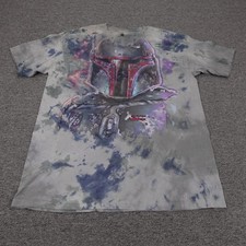 Disney Parks Star Wars Boba Fett Shirt Mens 2XL Gray Tie Dye Graphic Tagless Tee