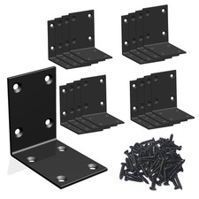 L Bracket,Heavy Duty Corner Brace,Stainless Steel Shelf Bracket,Black Large A...