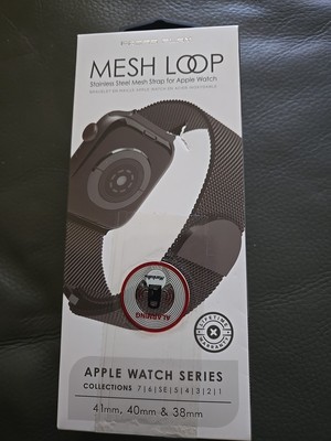PRESS PLAY Stainless Steel Apple Watch Mesh Strap 8/7/6/SE/5/4/3/2/1 BLACK NEW!