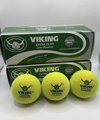 Viking Extra Duty Low Bounce Tennis Balls - 2 Packs of 3 Yellow Balls - Used