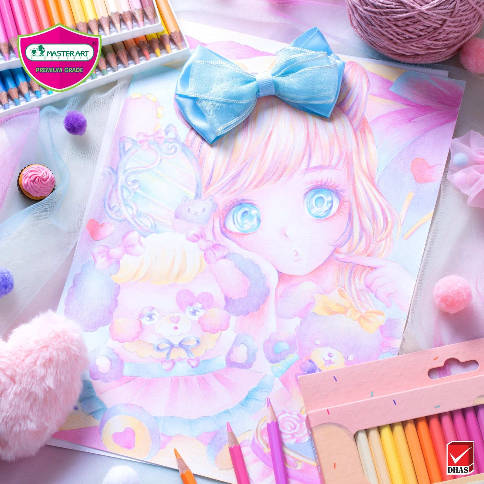 Pastel Colored Pencils 50 Colors Set For Kids Adults Coloring Drawing Art