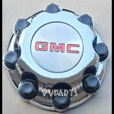 1 WHITE GMC SILVERADO AVALANCHE SIERRA 8 LUG 1500 2500 CHROME WHEEL CENTER CAP