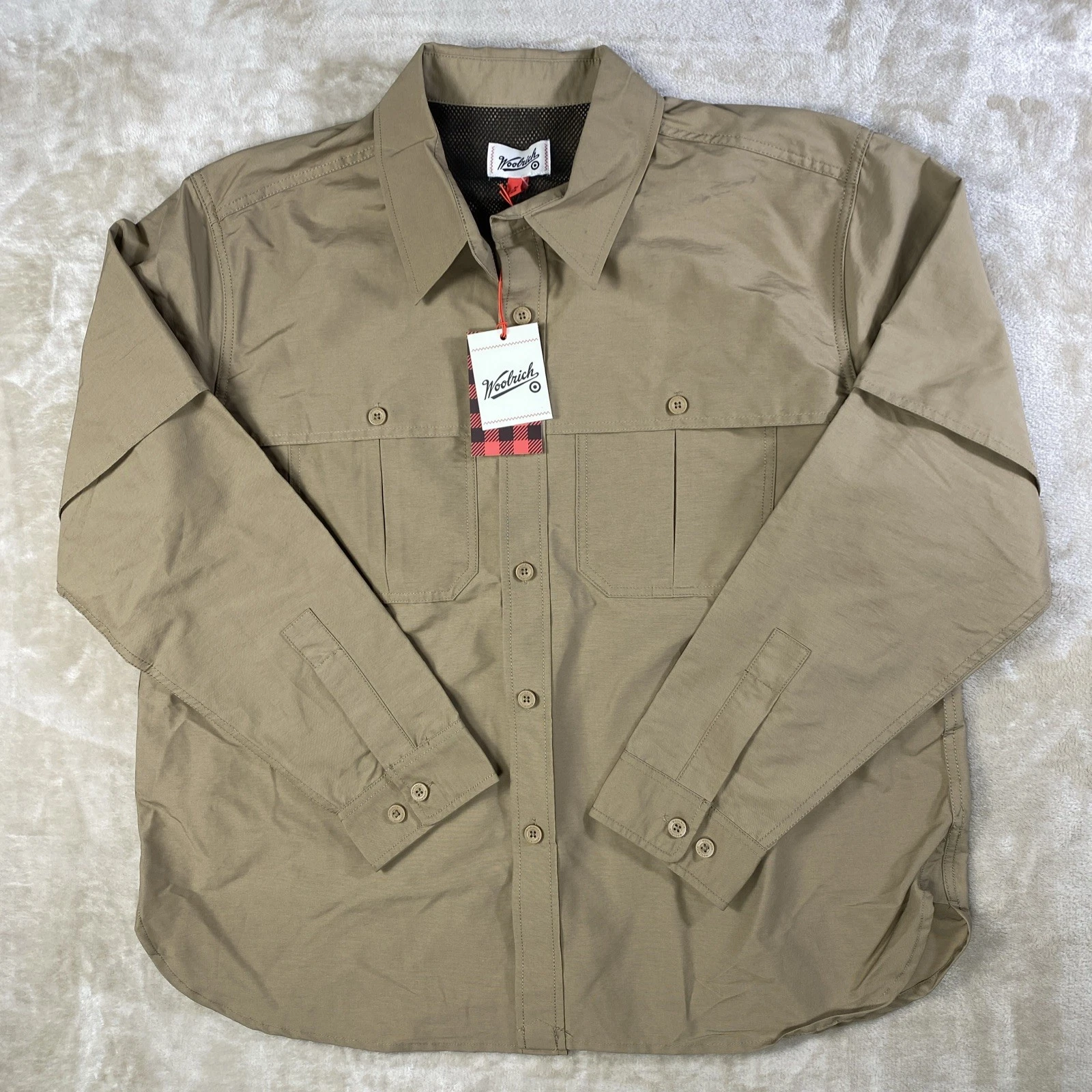 NWT Woolrich Lined Fishing Shirt Jacket Mens Tan Brown Medium Button Vented New
Opens in a new windo