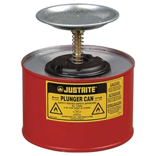 JUSTRITE 10208 Plunger Can,1/2 Gal.,Galvanized Steel 6AV89