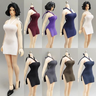 1/12 Puppenkleidung Bodycon Kleid Miniaturisiert Landschaft Mini Accessoire Qipao