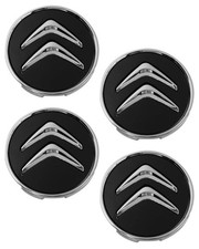 4 schwarze Radkappen, für Citroen 60mm C1 C3 C4 C5 C6 DS3, Leichtmetallfelgen-Lo