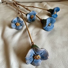 Handcrafted Blue Floral Bamboo Stems Decor Se...