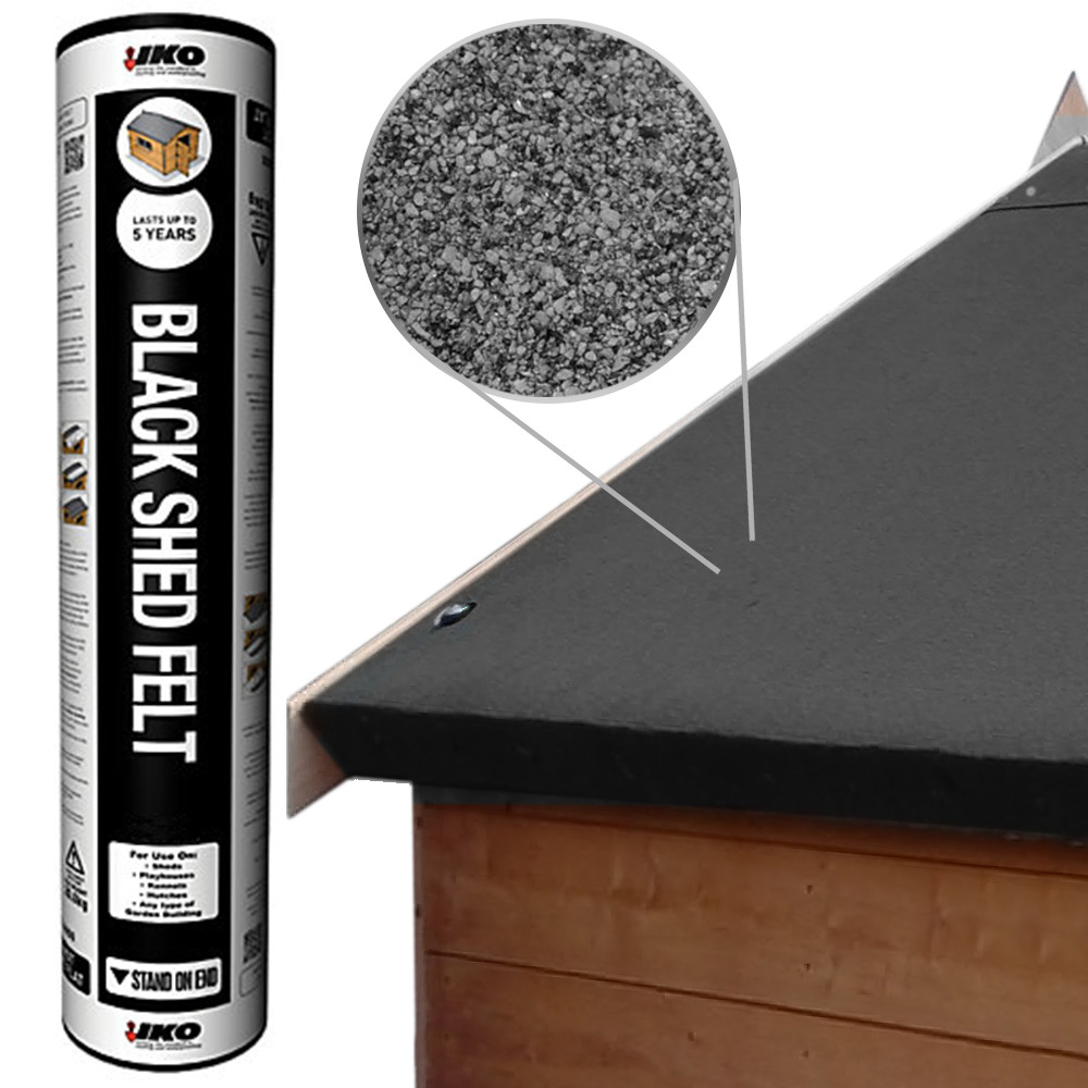 IKO Shed Felt | Black 8m x 1m | Garden Roofing Felt Bitumen Roof Sheet