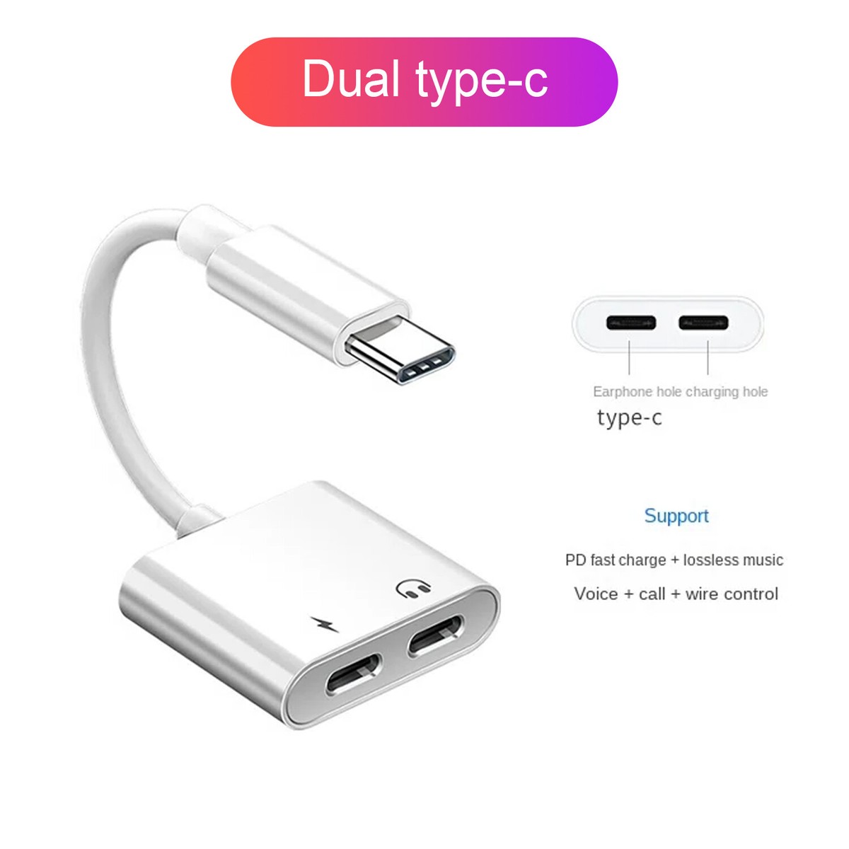 Jack Usb C Dongle Headphone And Charger Zoyuzan Double Lightning