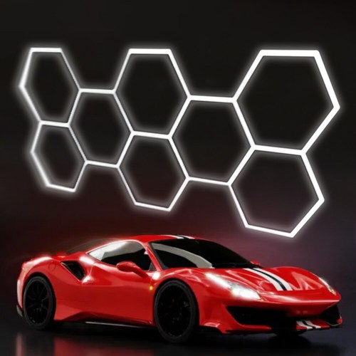 8x DIY Hexagon LED Röhren Werkstatt Garage Wand Decken Leuchte Beleuchtung Lampe - Bild 6 von 21