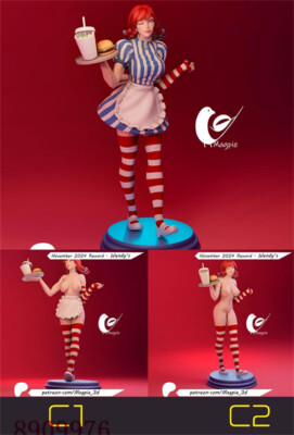 Wendys 3D Printing Figure Unpainted Model Sculpture GK Blank Kit