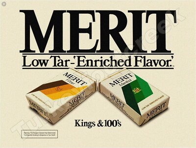 Merit Cigarette 9'' x 12'' Metal Sign