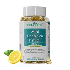 Neuherbs Mini Deep Sea Fish Oil 1000 mg (Lemon Flavour) (60 softgel) Cap