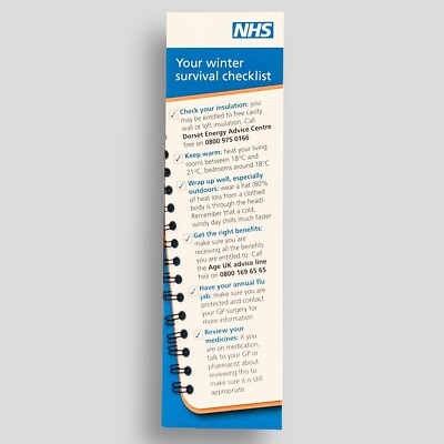 NHS Your Winter Survival Checklist Collectible Promotional BOOKMARK
