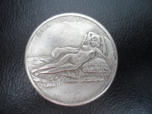 LEONARDO DA VINCI - Naked lady on couch Silver/pewter Commemorative coin. - Picture 3 of 3