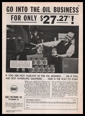 1935 Gulf Refining Co. Pittsburgh PA Gulfpride Oil Business Opportunity Print Ad