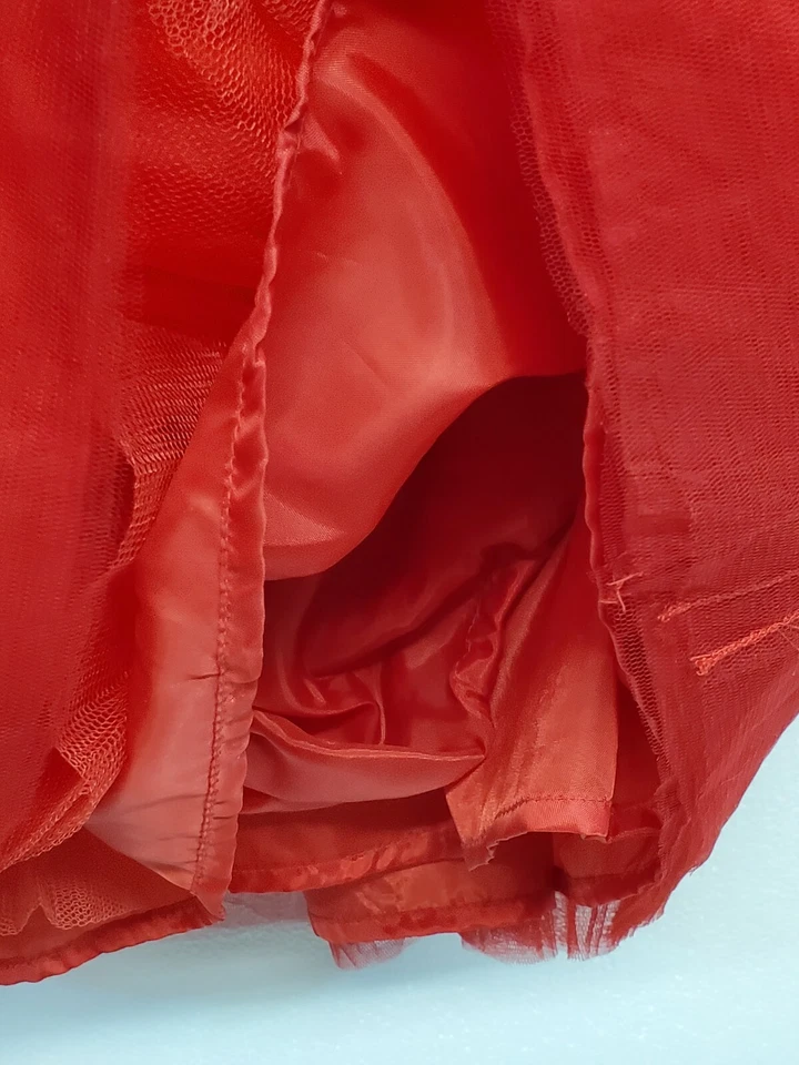 Vestido de festa casamento Savannah meninas vermelho em camadas longo 12 M bebê dia dos namorados novo com etiquetas - Imagem 3 de 4