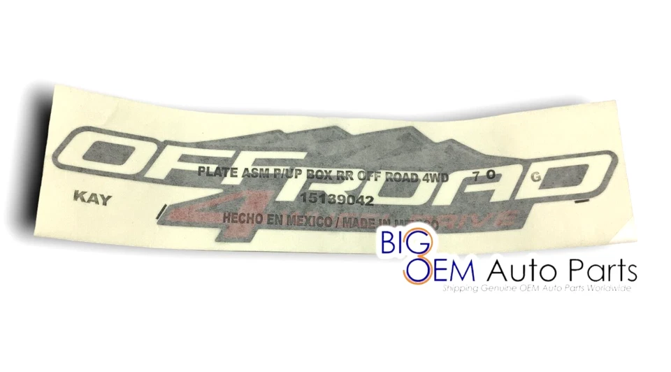 GMC Canyon Colorado 2004-2012 plataforma trasera todo terreno 4 ruedas tracción calcomanía OEM 15139042 Foto 2 de 4