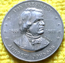 1968 Shell’s Mr. President Coin Game, Andrew Johnson, #141686, Franklin Mint