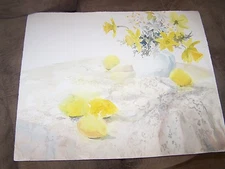 Original Watercolor By Peg Humphreys, Yellow Still Life 22" x 18.25"