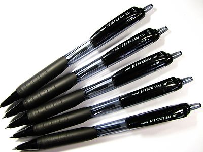 5 x NEW UNI-BALL JETSTREAM SXN-101 Retractable Black ink Ball Point Pen 0.7mm 