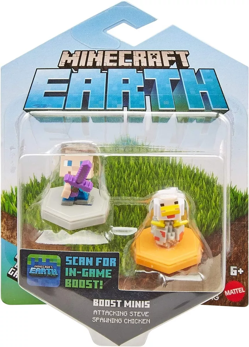 Minecraft Earth Boost Mini Figure 2-Pack, Nfc Chip Enabled For Earth  Augmented Reality Game 