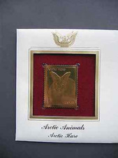 1999 Arctic Animals Hare Gold Golden Cover replic FDC Stamp
