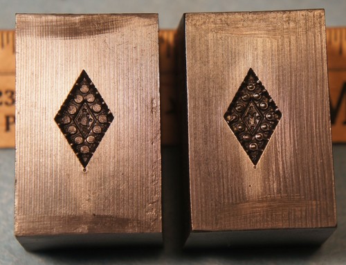 1937 * 22 Diff JEWELED ALPHABET LETTER Pins STEEL STAMPING DIES Robbins Rabc - Picture 4 of 8