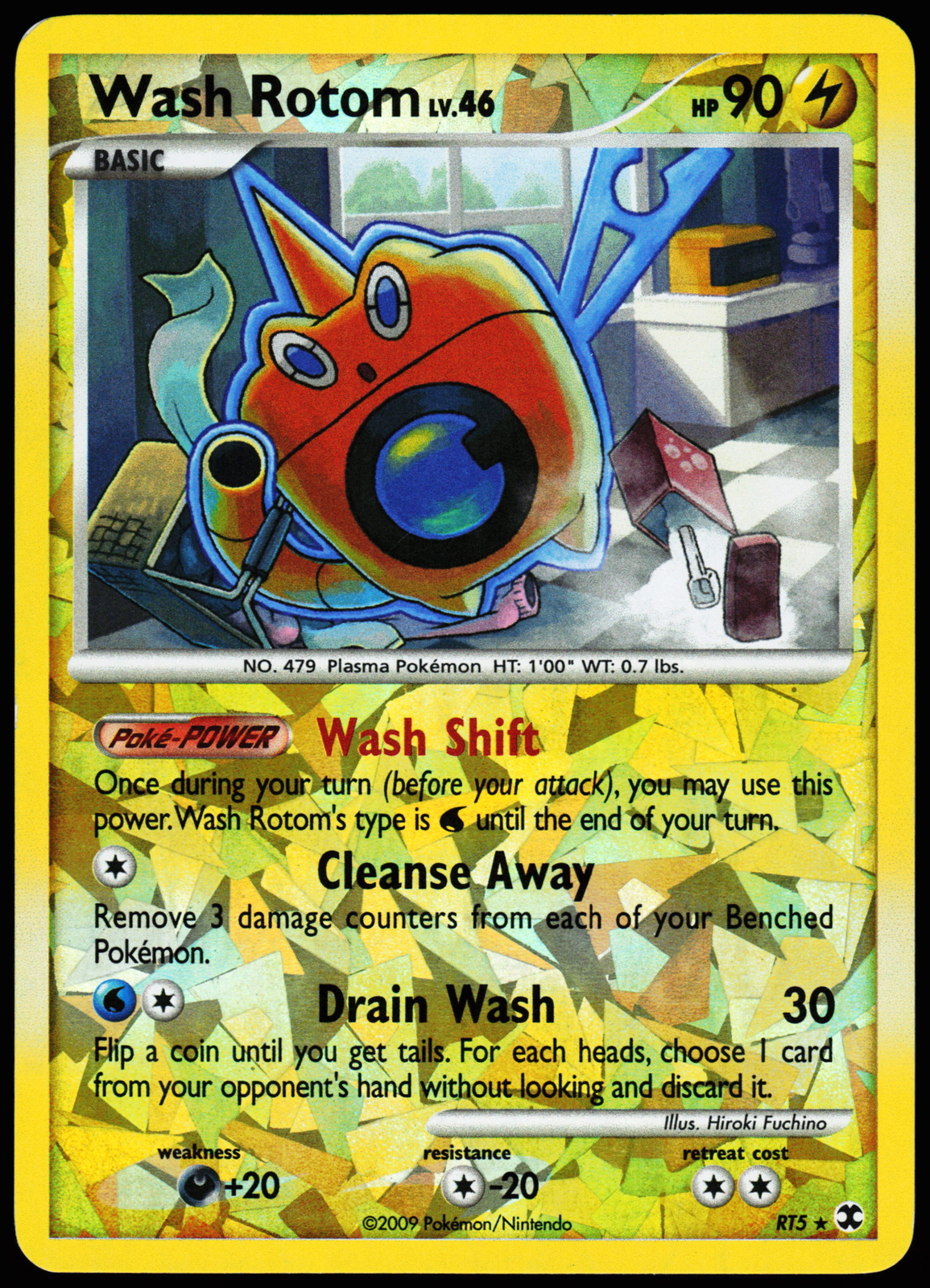 Pokemon Card - Wash Rotom Rising Rivals RT5 Reverse Holo