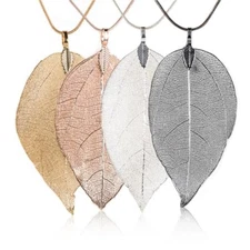 Fashion Women Special Leaves Leaf Necklace Pendant Sweater Chain Jewelry Gift