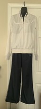 NIKE The Athletic Dept Women's Sport WINDBREAKER Suit White/Blue Size Large