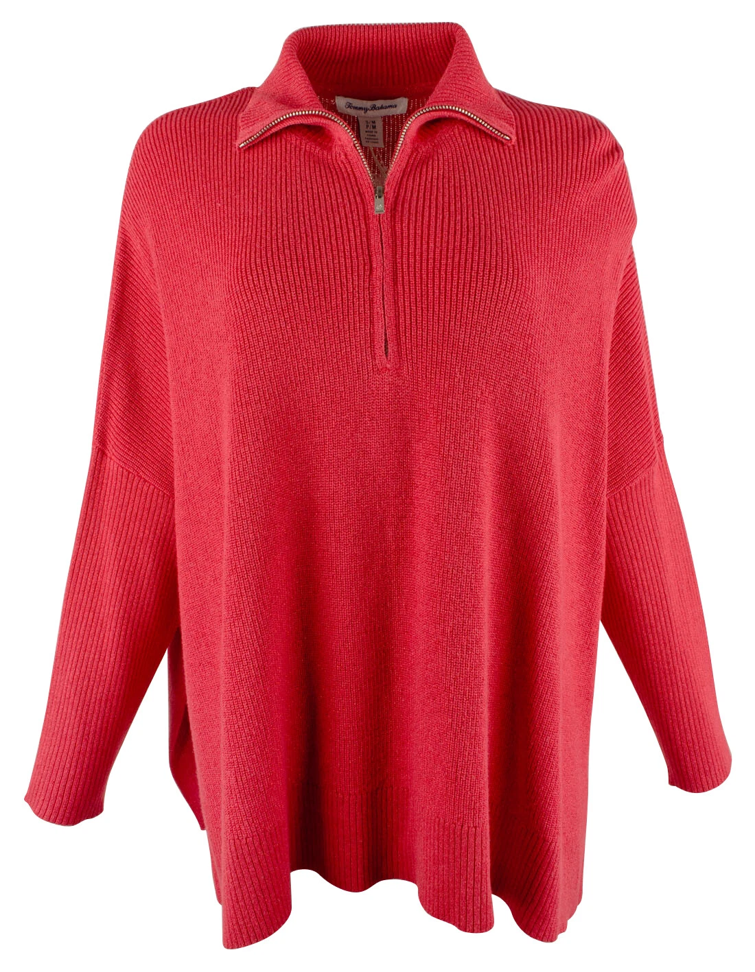 Tommy Bahama Women's Shimmer Bonita Half Zip Long Sleeved Poncho Top .