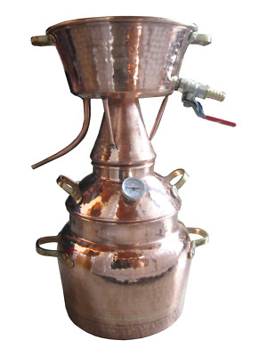 Alquitara aus Kupfer 20 Liter mit Thermometer - Modell mit 3 Sieben - Destille 