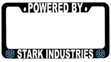 Black METAL License Plate Frame Powered By Stark Industries Auto Accessory 46