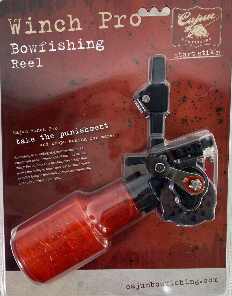 NEW 2024 Cajun Winch Pro Durable Bow Fishing Bottle Reel Red AMS BOWFISHING BOW