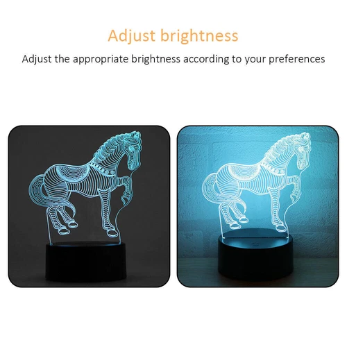 USB 3D LED Lamp Base Night Light Acrylic Plate Holder Color Changing & Remote! - Picture 9 of 17