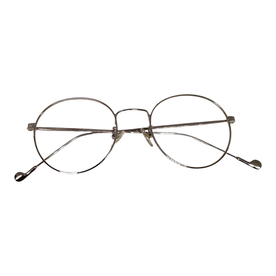 Monturas de gafas redondas circulares para mujer nuevas plateadas de metal fino peso ligero 50-19-140 Foto 2 de 4