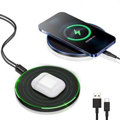 Ultra thin 30W Wireless Charger Pad Metal Charging Mat For iPhone Samsung Google