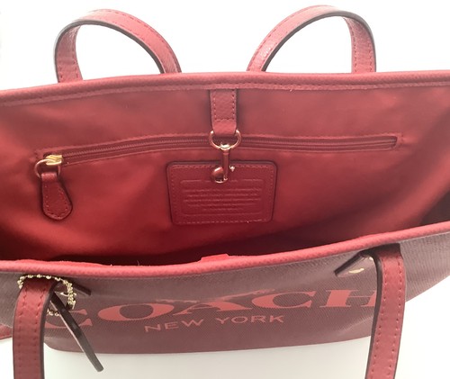 COACH Red Women's Tote Handbag J1557 - Picture 8 of 12